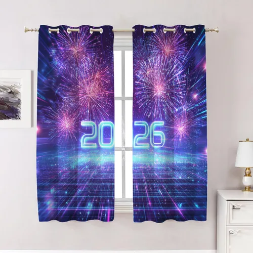 Vista 85 de Cortinas opacas de poliéster multicapa para ventanas de padre e hijo, 2 unidades, 26 x 24 pulgadas
