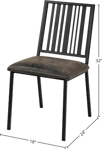 Vista 2 de Dining Chairs for Room Table & Seating Chair Sets Kitchen - Set of 2 Synthetic Leather Side Chairs with Padded Seat Cushion and Slatted Back Design