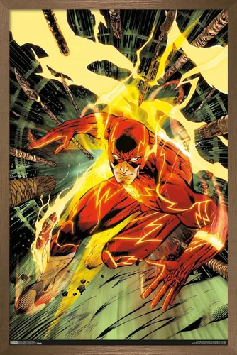 Vista 15 de Trends International DC Comics - Póster de pared de The Flash - Spears, 14.725 x 22.375 pulgadas, versión enmarcada de madera de granero