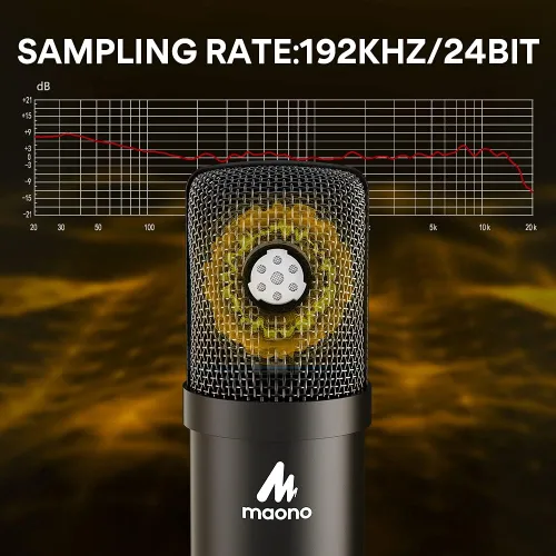 Vista 2 de Kit de micrófono USB MAONO 192KHZ/24BIT AU-A04T para PC, micrófono condensador cardioide para podcast, transmisión, Plug & Play para computadora