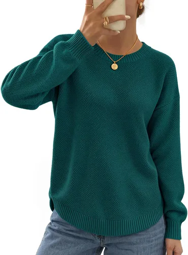 Vista 12 de MEROKEETY Suéteres de Otoño e Invierno para Mujeres Casuales Sueltos Cómodos Tops de Suéter Pullover Jumper Outfits de Moda 2025 Beige
