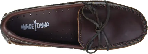 Vista 5 de Minnetonka Mocasines de piel vacuna de doble parte inferior para hombre Castaño Lariat