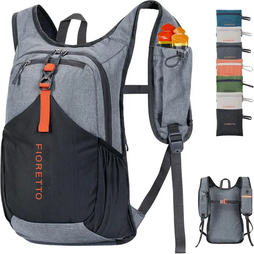 Vista 27 de FIORETTO Mochila de 15L para senderismo para mujeres y hombres, mochila mini plegable, mochila ligera pequeña para acampar, viajar, actividades al