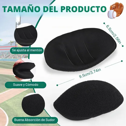 Vista 2 de 3 cubrebocas de sóftbol, almohadilla para barbilla, máscara Máscara facial de softbol para la barbilla de repuesto para la defensa facial, máscara