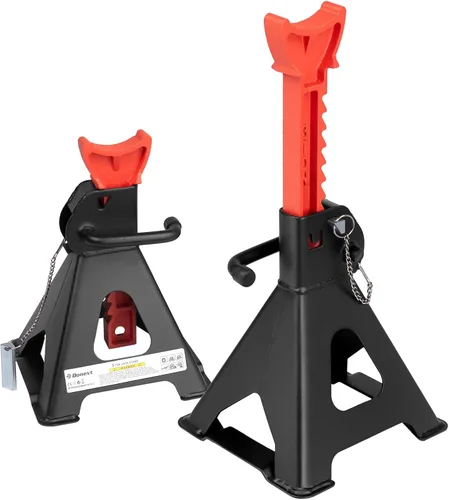 Vista 11 de Jack Stands 3 toneladas (6,500 lb) de acero de capacidad, 1 par de soportes de elevación rojos ajustables
