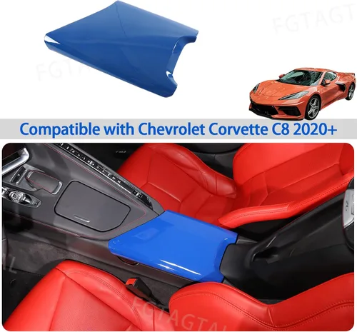 Vista 5 de Funda de panel para caja de reposabrazos compatible con Chevrolet Corvette C8 2020-2025, bandeja de almacenamiento con protección para reposabrazos