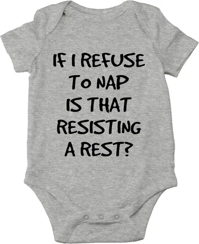 Vista 5 de CBTwear If I Nap Is That Resisting Baby Bodysuit Adorable Boy Girl Romper Ropa