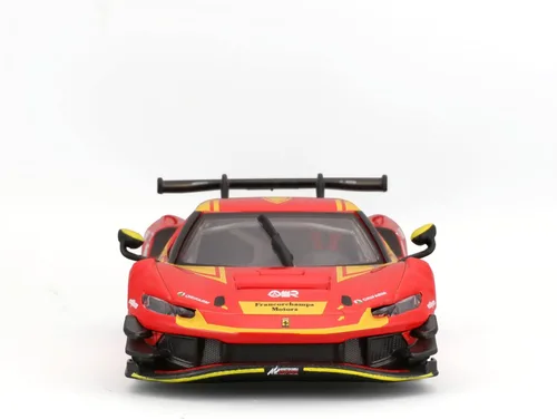 Vista 5 de 1:43 Modelo de coche Ferrari 296 GT3-2022, rojo # 71 aleación coche modelo fundido
