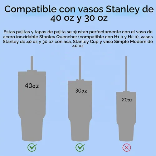 Vista 3 de 6 popotes transparentes de repuesto para vasos Stanley de 40 onzas y 30 onzas, 3 bonitas cubiertas de popote para vasos Stanley con 1 cepillo