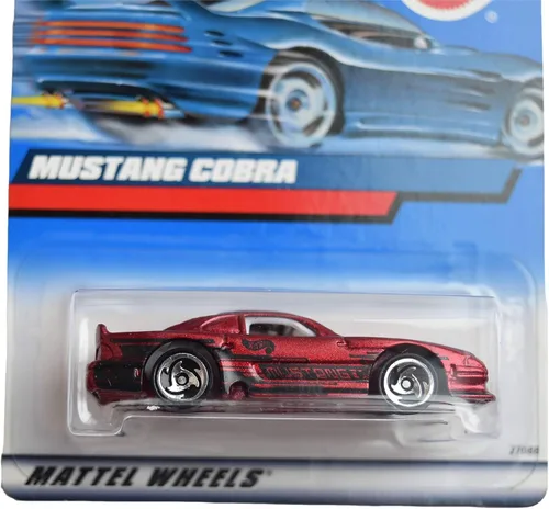 Vista 2 de Hot Wheels Ford Mustang Cobra, rojo [Ruedas de afeitar]