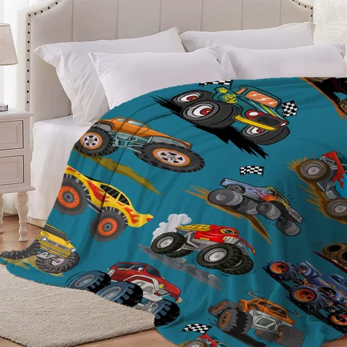 Vista 52 de Manta de bebé con texto en inglés «Just A Boy Who Loves Trucks» para niños y niñas, manta súper suave para envolver al recién nacido, acogedora