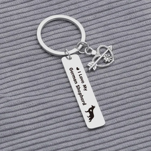Vista 4 de Regalo de joyería de pastor alemán, llavero para amantes del pastor alemán, joyería para amantes de los perros, joyería para perros y mamá, llavero