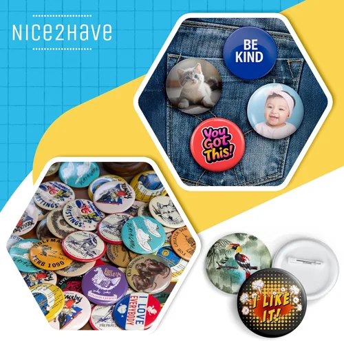 Vista 6 de Nice2Have 200 juegos de piezas de botón Pinback de 1 pulgada (0.984 in) - Suministros para máquina de botones