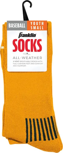 Vista 6 de Franklin Sports Calcetines de béisbol y sóftbol juveniles, calcetines de béisbol y sóftbol para niños, calcetines deportivos altos para niños y niñas
