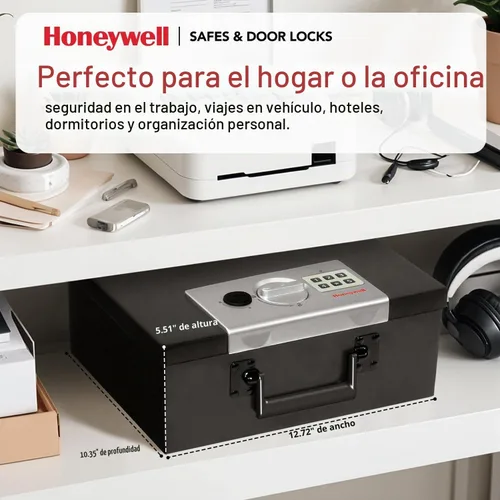 Vista 3 de Caja de seguridad de acero de Honeywell, modelo digital resistente al fuego, de 0.26 pies cúbicos, 6108