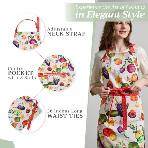 Vista 1132 de Maison d' Hermine Delantales para mujer con bolsillo, 100% algodón (27.50 x 31.50 pulgadas)