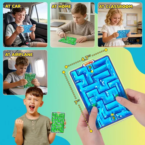 Vista 4 de Demilong Juguetes Sensoriales Fidget Marble Maze – Artículos Sensoriales Rellenos de Gel para Niños y Adolescentes con Autismo Juguetes Táctiles