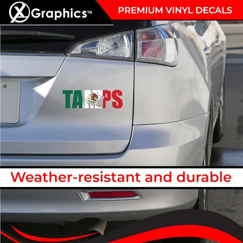 Vista 2 de X Graphics™ Tamps Tamaulipas Calcomania Mapa Mexico (Full Color, 8"x2.5")
