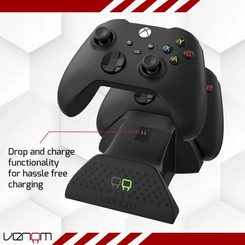 Vista 4 de Venom Twin Charging Dock with 2X Rechargeable Battery Packs - (Xbox Series X and S, Xbox One) - Black