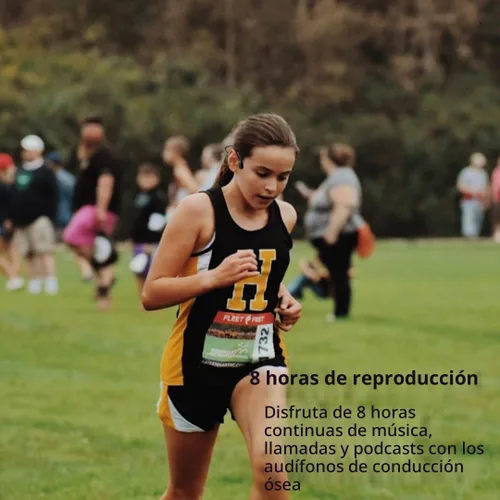Vista 9 de SA04 - Auriculares deportivos inalámbricos Bluetooth ligeros de conducción ósea negra, con micrófonos, resistentes al sudor, impermeables