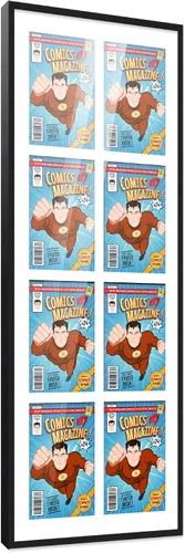 Vista 41 de Poster Palooza Marco de cómic con paspartú para 1 cómic de la Edad de Bronce publicado entre 1970 y 1985, marco de cómic negro para cómic de 7.25 x