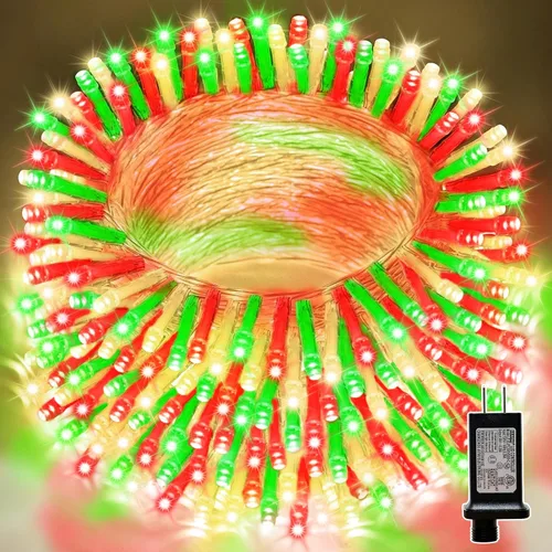 Vista 8 de Guirnalda de 100 luces LED de Pascua de 33 pies enchufables, multicolor pastel, 16 modos de luces parpadeantes, guirnalda de luces impermeables