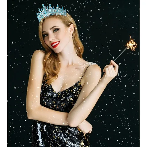 Vista 8 de VELSCRUN Coronas de tiara de princesa para mujer, diadema y banda para cumpleaños, decoraciones y regalos de feliz cumpleaños, Carburo cementado