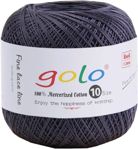 Vista 21 de Golo - 3 bolas de hilo de ganchillo tamaño 10, hilo de crochet para tejer a mano 102