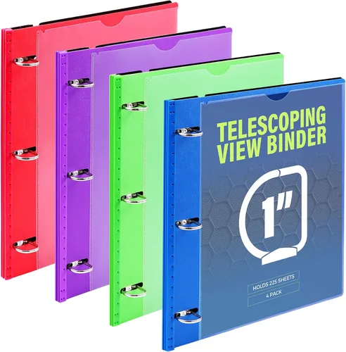 Vista 30 de WOT I Carpeta de 3 Anillos Telescópica (0.75"), Carpeta Flexible Expandible - Diseño Patentado para Fácil Portabilidad, Capacidad para 160 Hojas