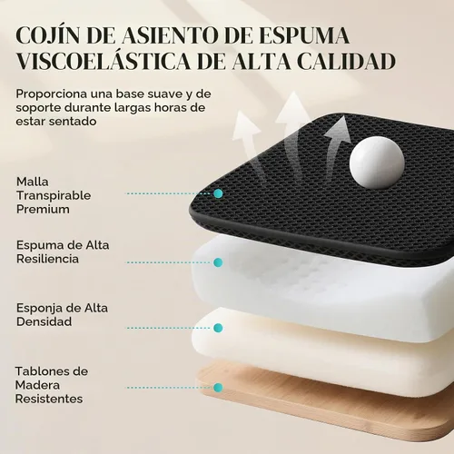 Vista 6 de Flysky Silla de oficina de malla, sillas ergonómicas de escritorio para Negro