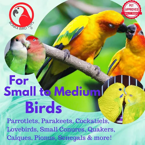 Vista 7 de 1689 Bonka Happy Hut Bonka Bird Toys Tela Suave Colorido Parrotlet Budgie Cockatiel Periquito