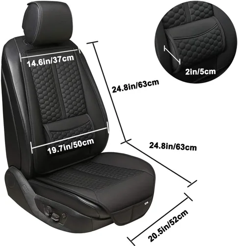 Vista 17 de Black Panther Funda de asiento de automóvil, 1 pieza de protección universal sin laterales para el asiento del conductor, con soporte lumbar