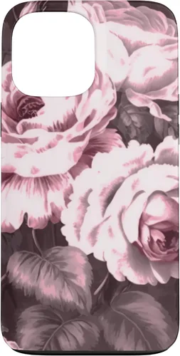 Vista 23 de iPhone 16 Vintage Classic Rose Flower Pattern in Pink Case