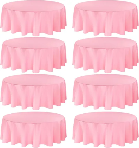 Vista 12 de Fivenl Paquete de 8 manteles redondos de 70 pulgadas, color negro, tela de poliéster lavable a granel, para bodas, fiestas, recepciones, banquetes