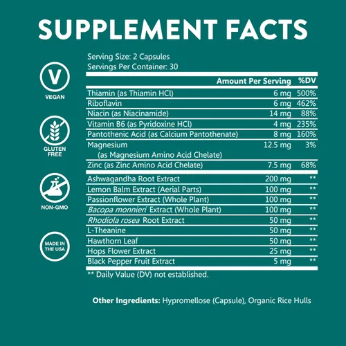 Vista 4 de WellPath Suplemento Zen para aliviar el estrés + apoyo del estado de ánimo, calma, estrés y apoyo energético Raíz de Ashwagandha, Rhodiola Rosea