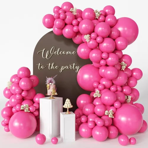 Vista 44 de Globos rosa claro, 125 piezas de diferentes tamaños de 8, 12, 10, 5 pulgadas, kit de arco de globos rosa pálido pastel para princesa, cumpleaños