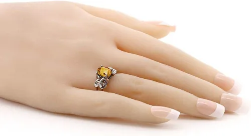 Vista 67 de Gem Stone King Anillo de compromiso ovalado con piedra natal para mujer, plata de ley 925, ovalado de 0.354 x 0.276 in, anillo de compromiso