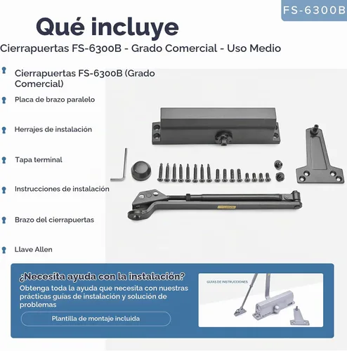 Vista 7 de Cierrapuertas comercial resistente (negro) – Cierre automático de puerta para uso comercial – Bisagra de resorte hidráulico automático de grado 1