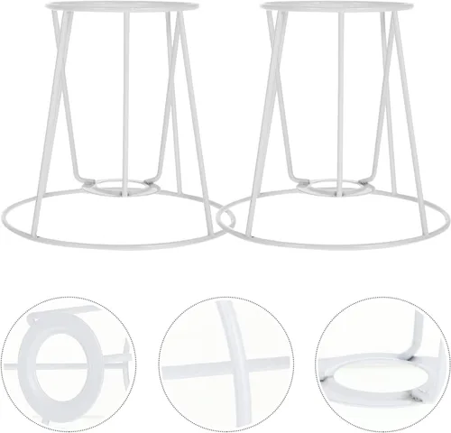 Vista 4 de Mobestech 4 piezas de anillo de pantalla de lámpara DIY anillo de tambor pantalla de alambre lámpara marco de bombilla protector lámpara jaula