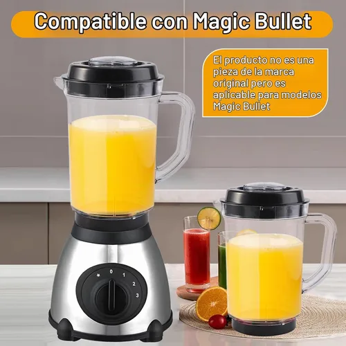 Vista 5 de Jarra de repuesto para licuadora, 33.8 fl oz de grado alimenticio de PC transparente, contenedor compatible con licuadora para modelos Magic Bullet