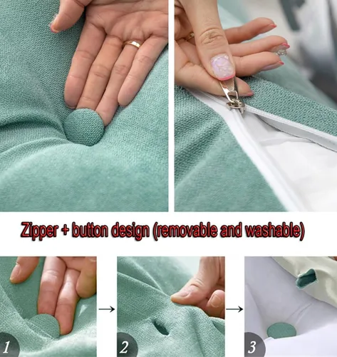 Vista 6 de Almohada triangular para cabecero de lectura, cojín de cuña, almohada grande para cama / almohada de lectura para sentarse en reposo en cama, Marrón