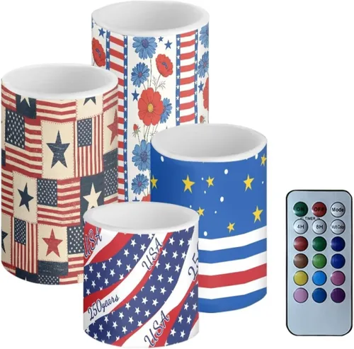 Vista 36 de Velas LED parpadeantes operadas por batería, juego de 4 con control remoto y temporizador, velas de llama danzante, velas de pilar para mesa, Playa