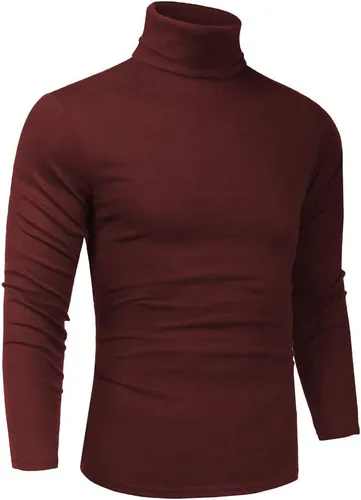 Vista 81 de Camiseta de manga larga para hombre, ajustada, ligera, con cuello de tortuga