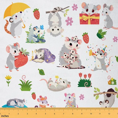 Vista 10 de The Yard - Tela de zarigüeya para niños y niñas, regalos de zarigüeyas, tela para sillas, sofá, niños, mujeres, hombres, zarigüeyas, luna