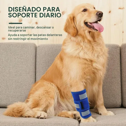 Vista 8 de Kuoser Soporte de pierna delantera para perro y protector de codo, codo ajustable para perro con tira reflectante, manga de compresión para piernas