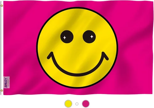 Vista 8 de Arco iris + orgullo bi + trans + igualdad + sonrisa + bandera de Estados Unidos + arco iris de Estados Unidos, Smiley Face Amarillo
