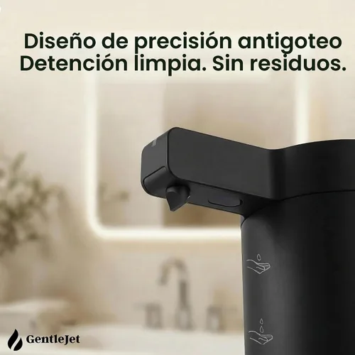 Vista 4 de GentleJet SmoothDrop - Dispensador automático de jabón líquido sin contacto, bomba de precisión antigoteo, recargable USB-C, acero inoxidable 304
