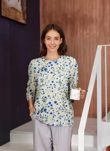 Vista 6 de Camisetas Deyeek para Mujeres Después de Cirugía de Hombro Desmontables Mangas 3/4 Tops para Después de Cirugía de Manguito Rotador Ropa Adaptativa