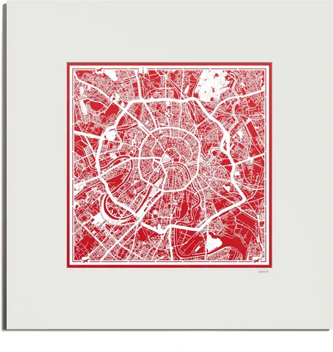 Vista 94 de O3 Design Studio Mapa de corte de papel de París, color negro mate, 20 x 20 pulgadas, arte en papel