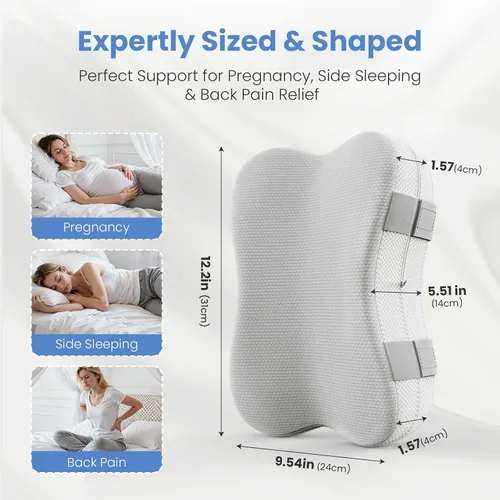 Vista 4 de JINXIA Almohada de rodilla para dormir de lado, cómoda almohada de espuma viscoelástica para dormir de lado, almohada para dormir entre piernas